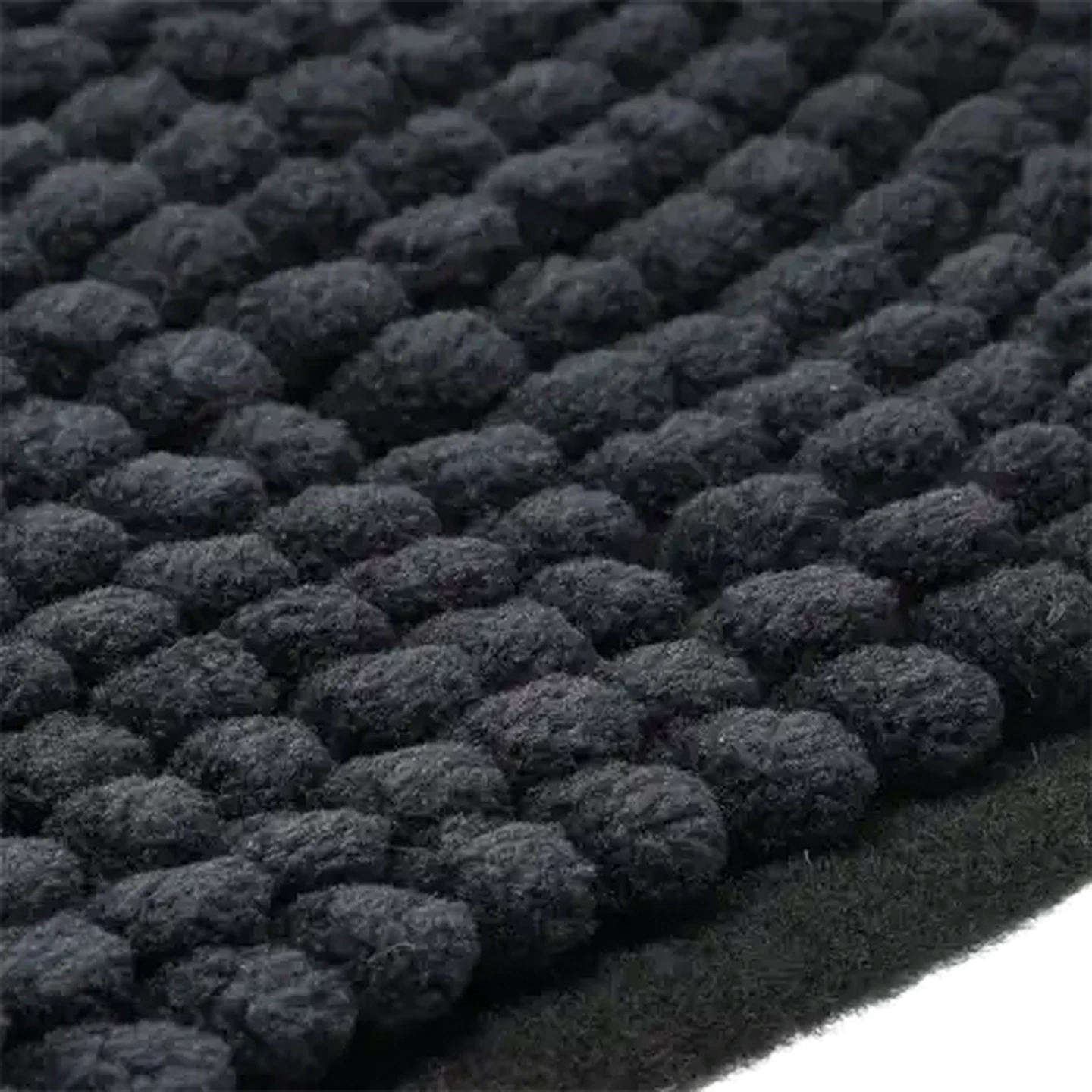 Image of Essentials Black Chenille Bath Mat 40 x 60cm