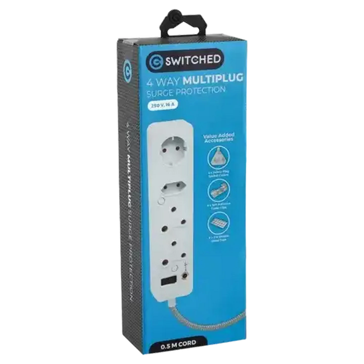 Image of Switched Surge Protection 4-Way Multiplug 0.5m