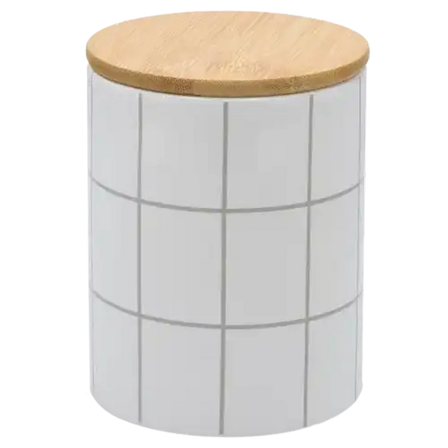 Image of Ceramic Medium Striped Canister With Lid