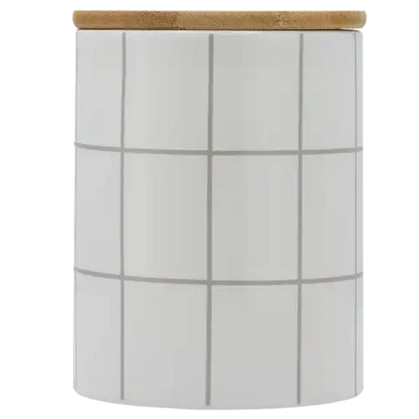 Image of Ceramic Medium Striped Canister With Lid