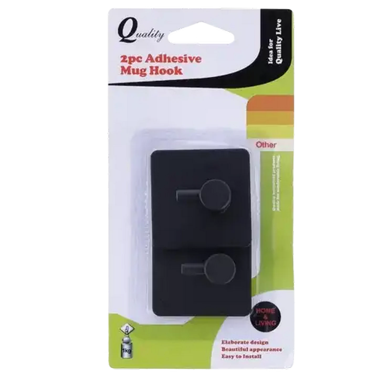 Image of Quality Black Stainless Steel Mug Hooks 2 Piece