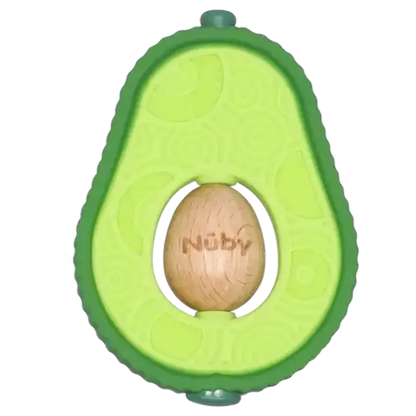 Image of Nûby Green Avo Wood & Silicone Teether 3 Months+