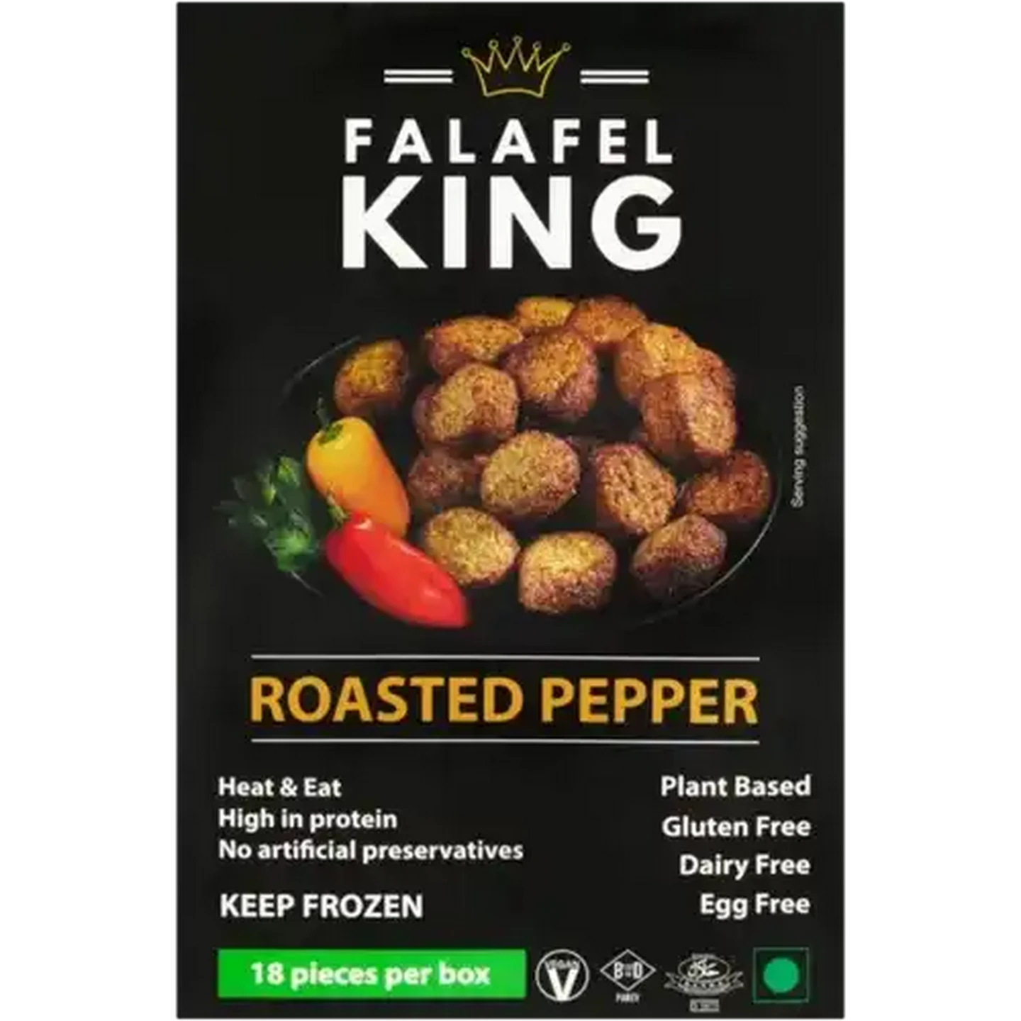 Image of Falafel King Roasted Pepper Frozen Falafel 18 Pack