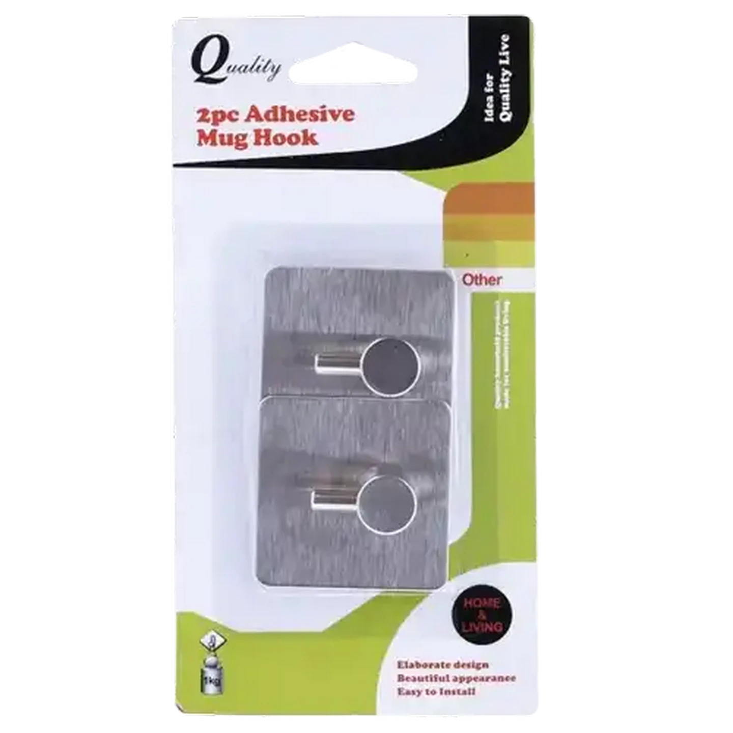Image of Quality Silver Stainless Steel Mug Hooks 2 Piece