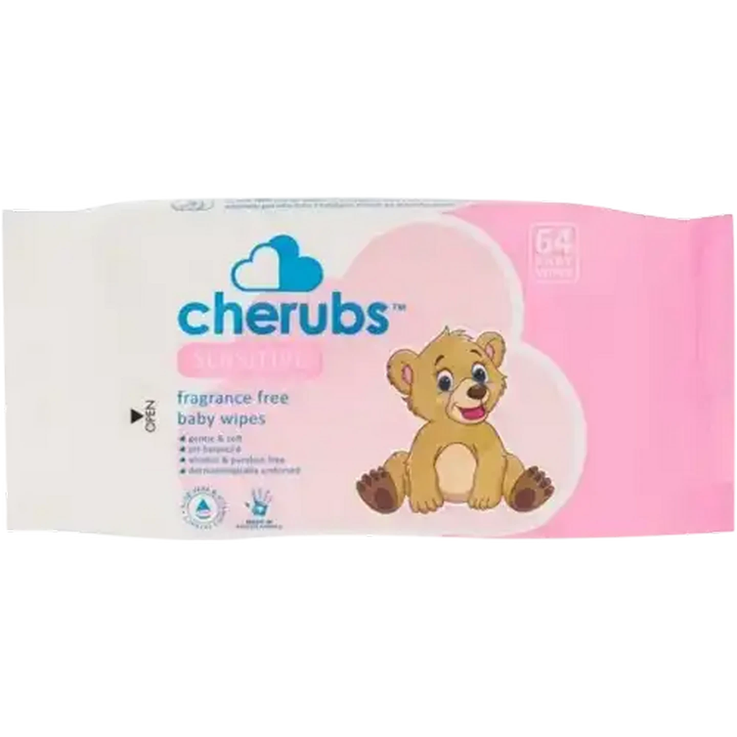 Image of Cherubs Sensitive Fragrance Free Baby Wipes 64 Pack