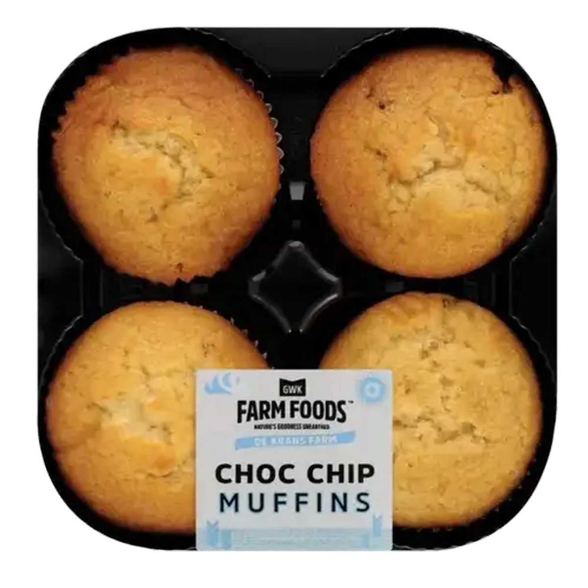 Checkers Sixty60 | GWK Farm Foods Chocolate Chip Flavoured Muffins 4 Pack