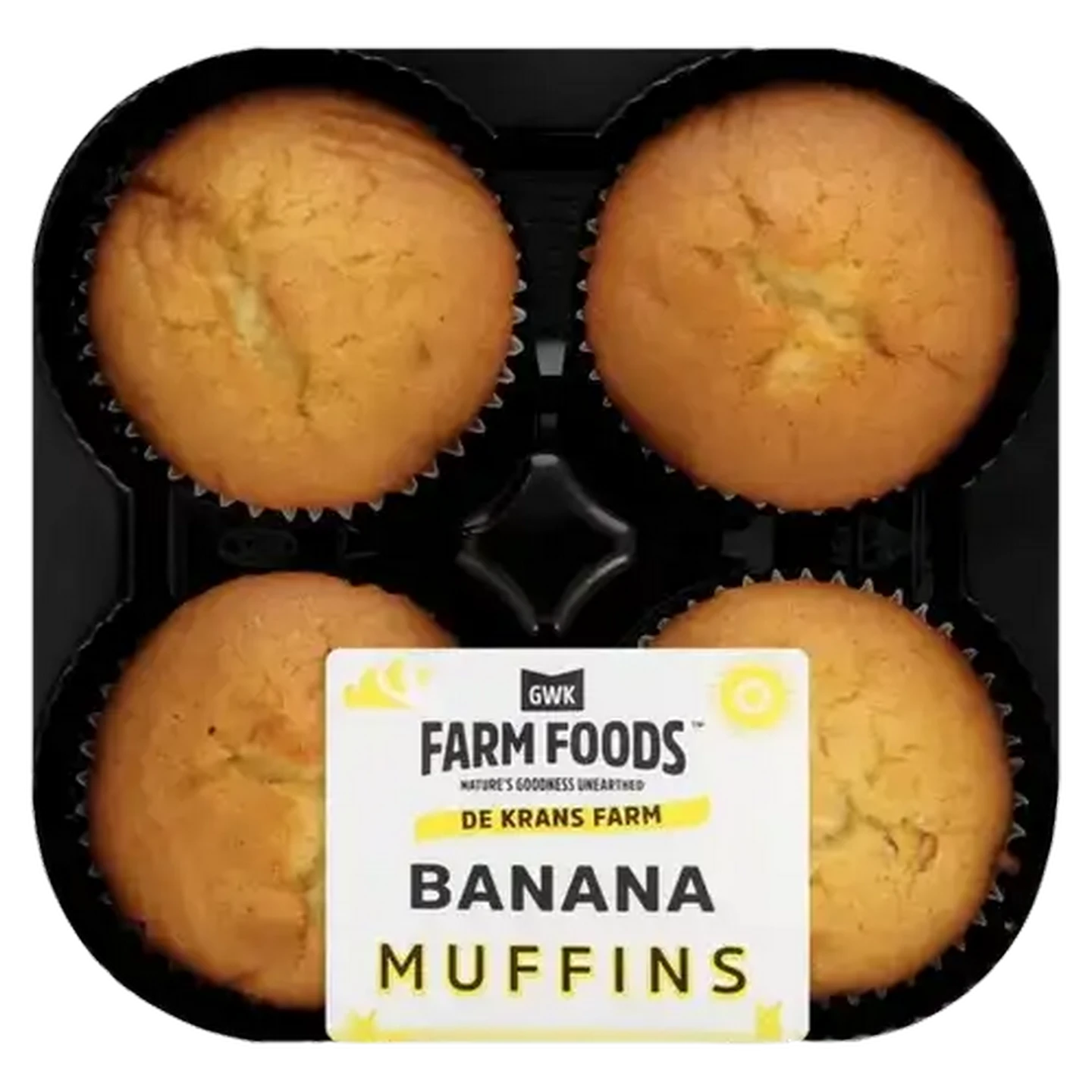 Image of GWK Farm Foods Banana Flavoured Muffins 4 Pack