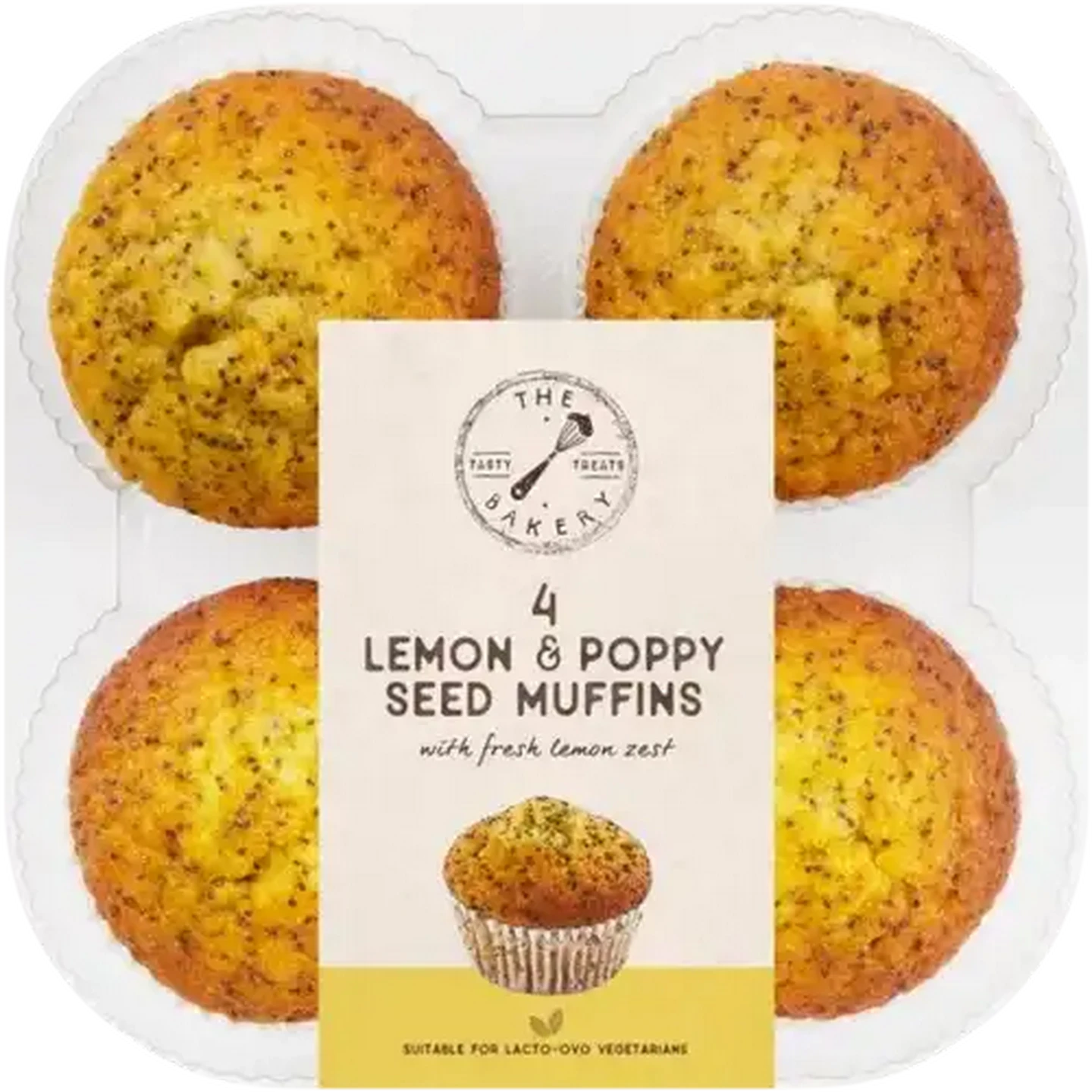 Image of The Bakery Lemon & Poppy Seed Muffins 4 Pack