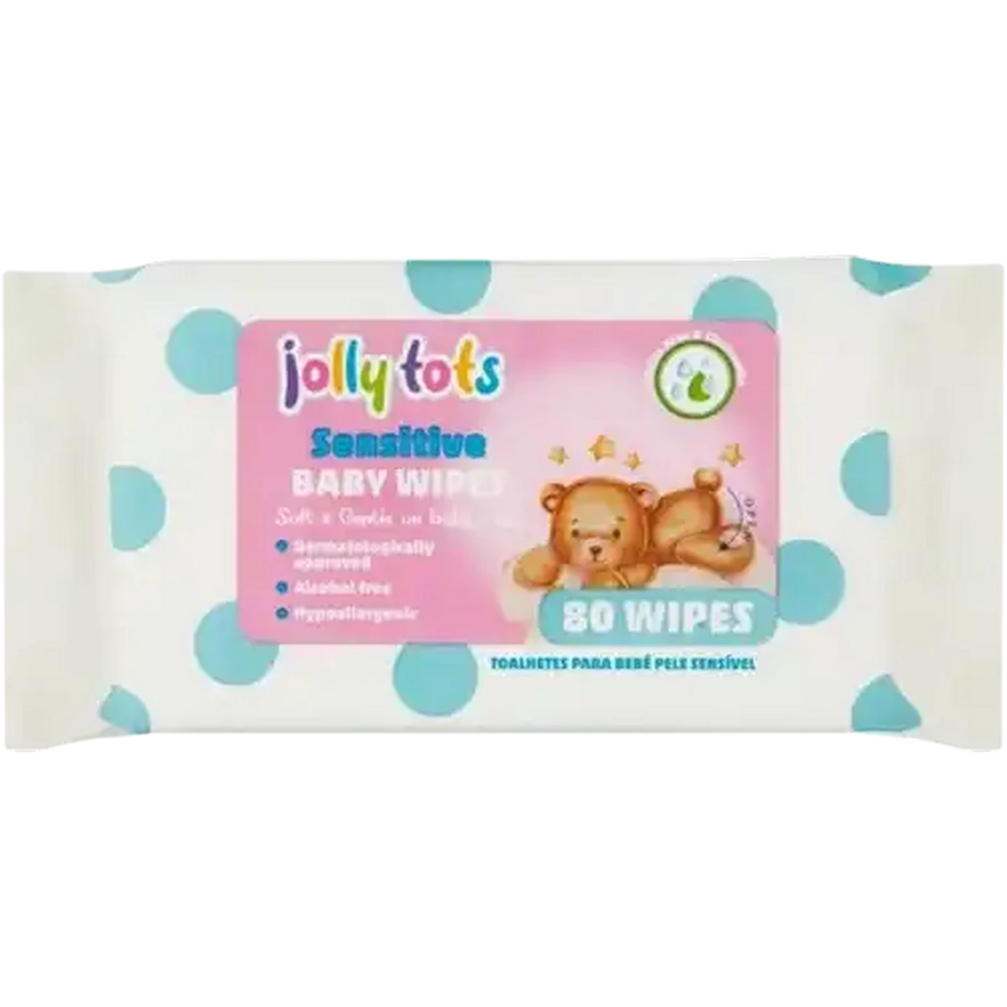 Image of Jolly Tots Sensitive Baby Wipes 80 Pack