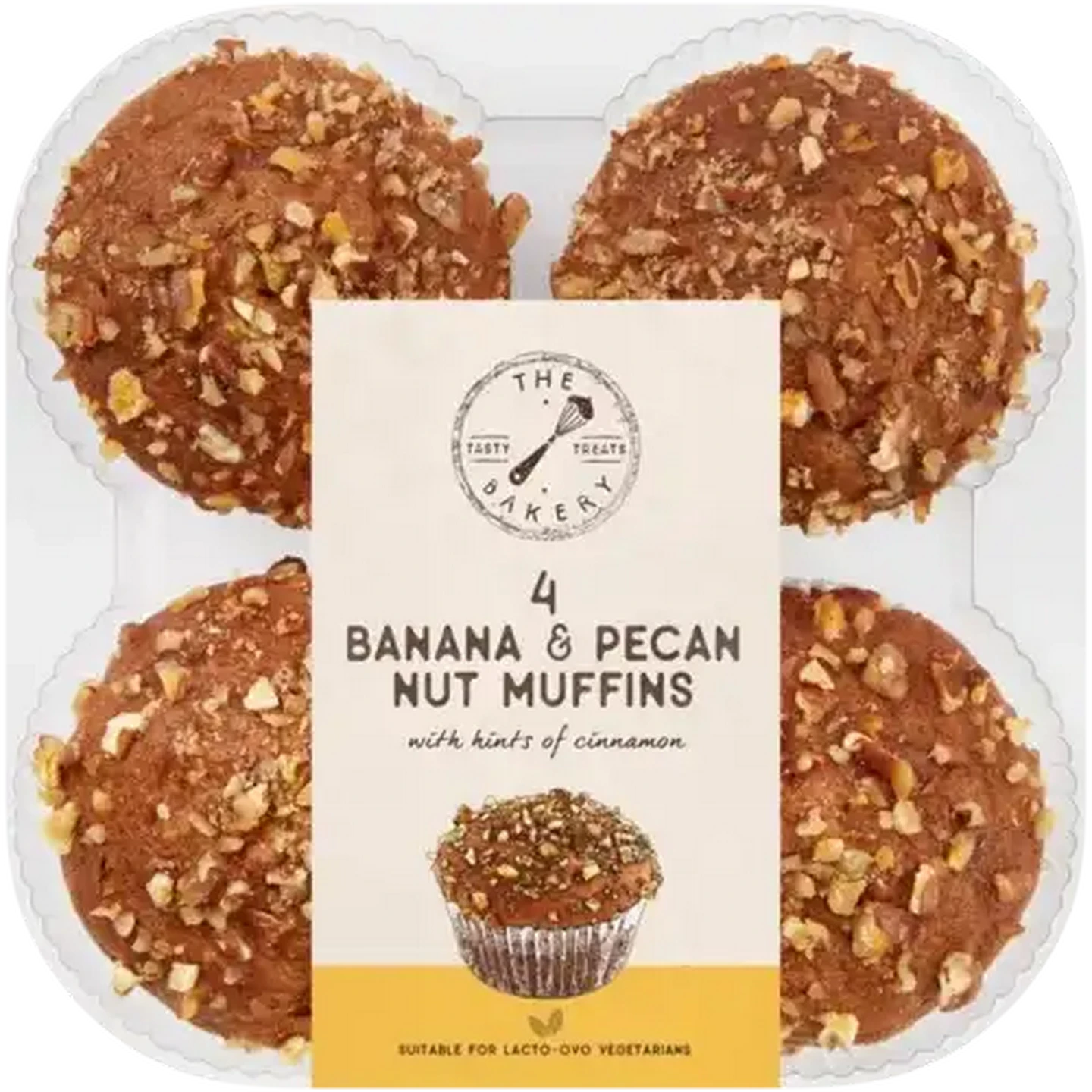 Image of The Bakery Banana & Pecan Nut Muffins 4 Pack