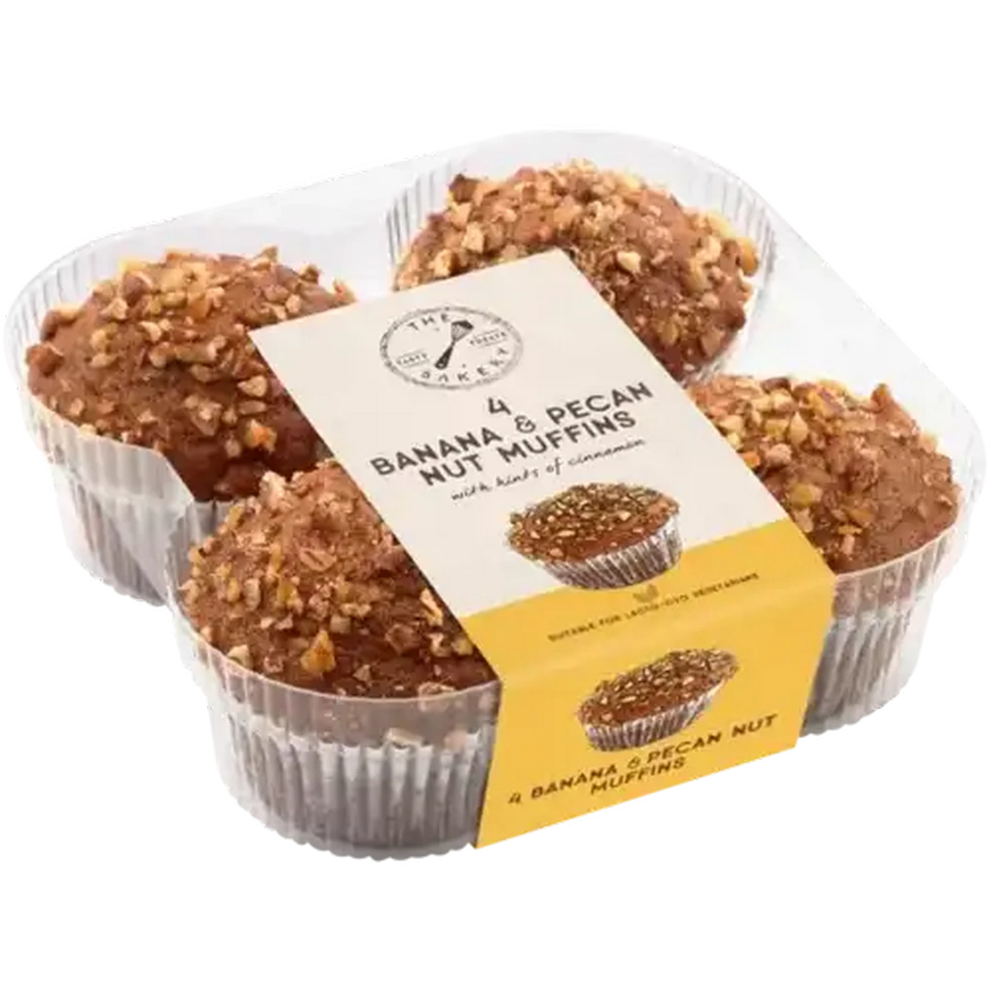 Image of The Bakery Banana & Pecan Nut Muffins 4 Pack