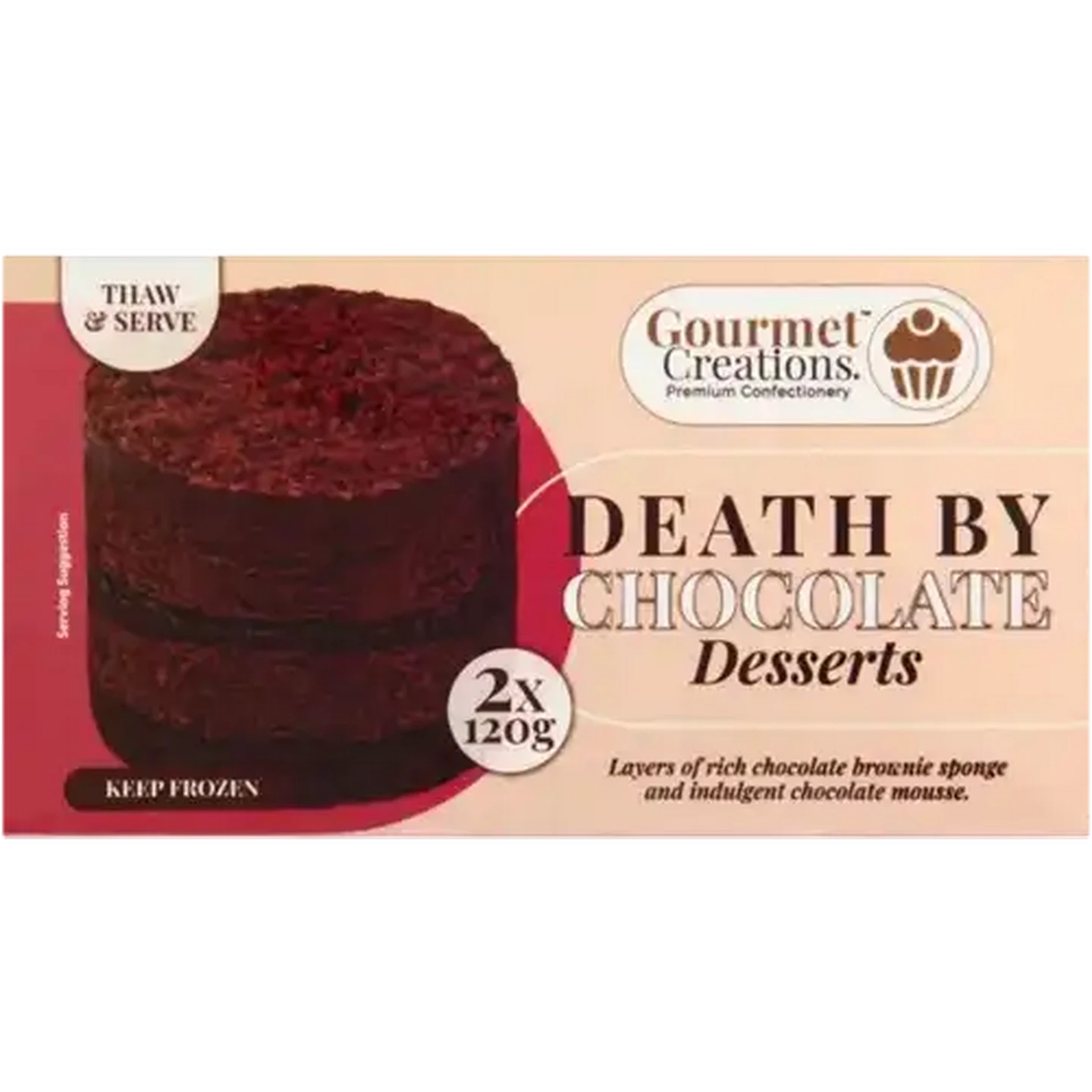 Image of Gourmet Creations Frozen Death By Chocolate Desserts 2 x 120g