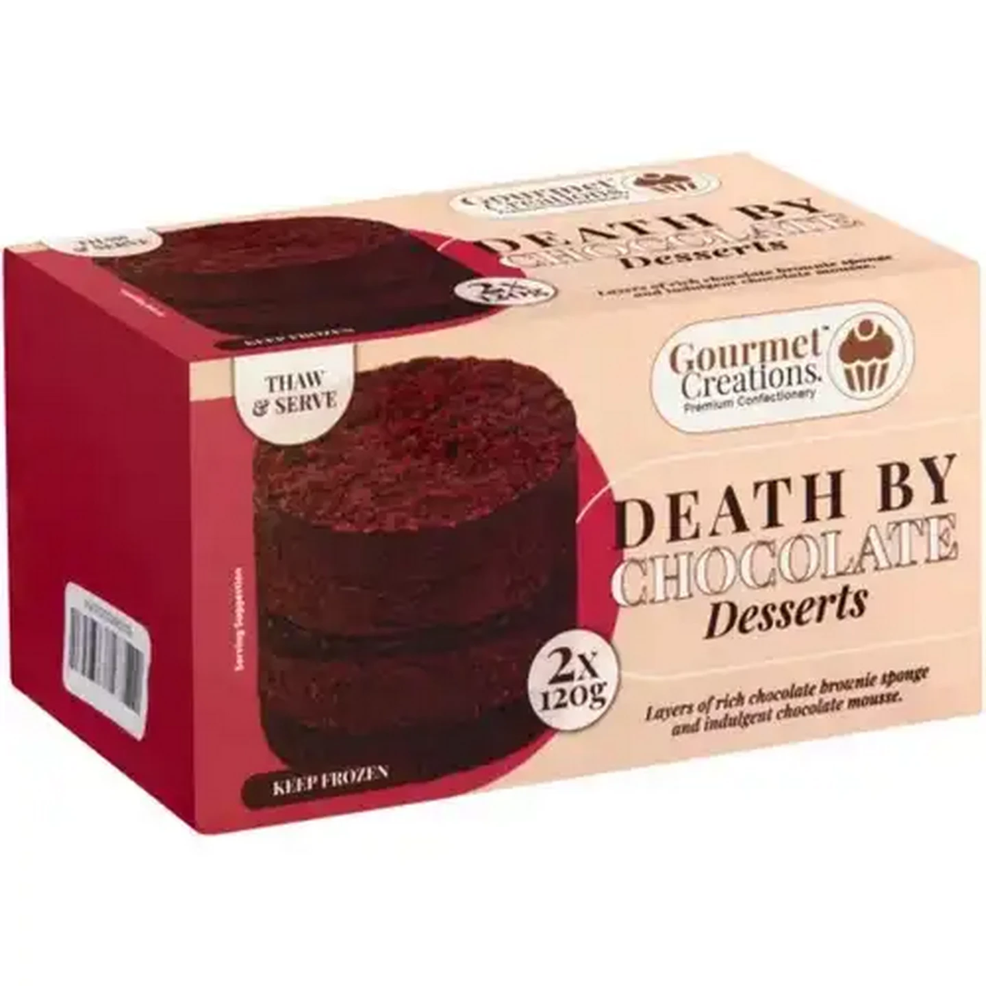 Image of Gourmet Creations Frozen Death By Chocolate Desserts 2 x 120g