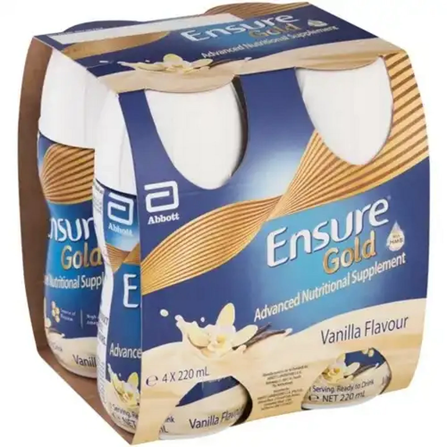Image of Ensure Gold Vanilla Flavour Advanced Nutritional Supplements 4 x 220ml