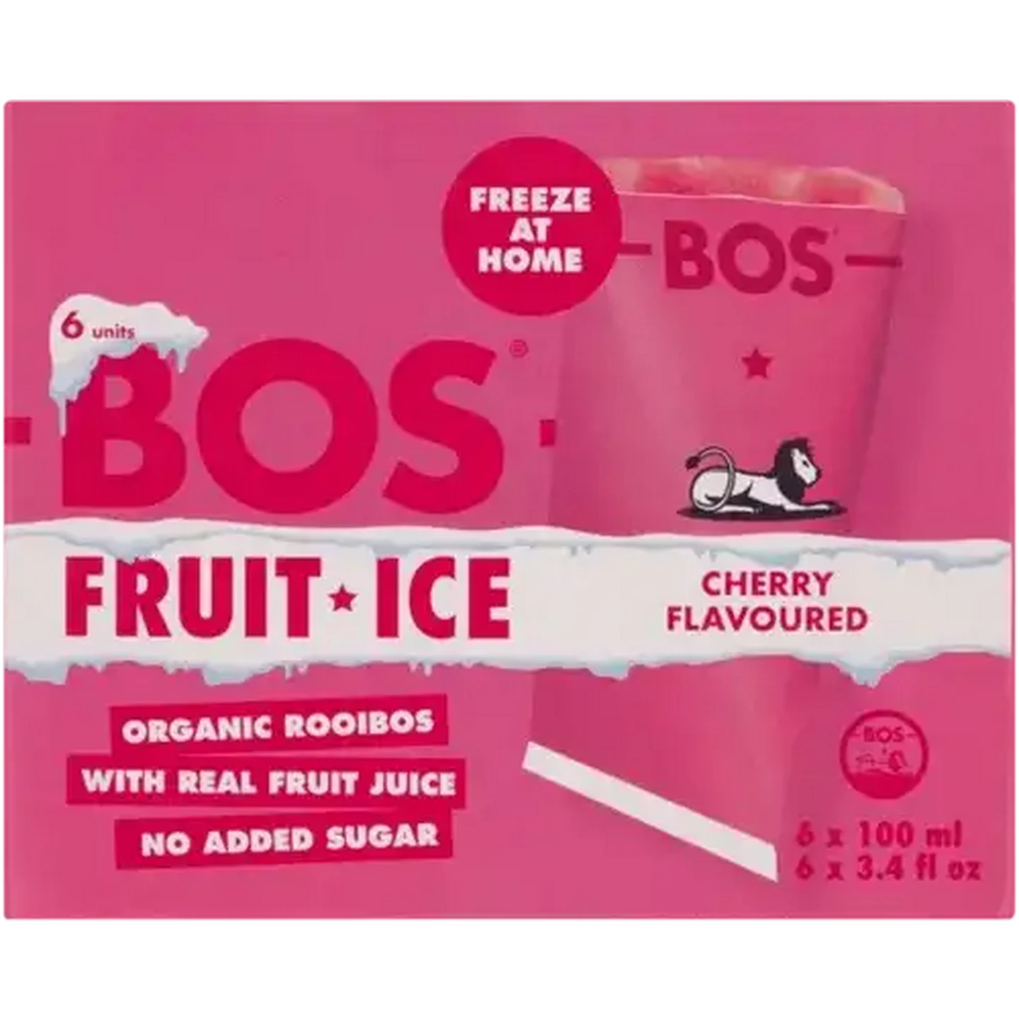 Image of BOS Cherry Flavoured Fruit Ice 6 x 100ml