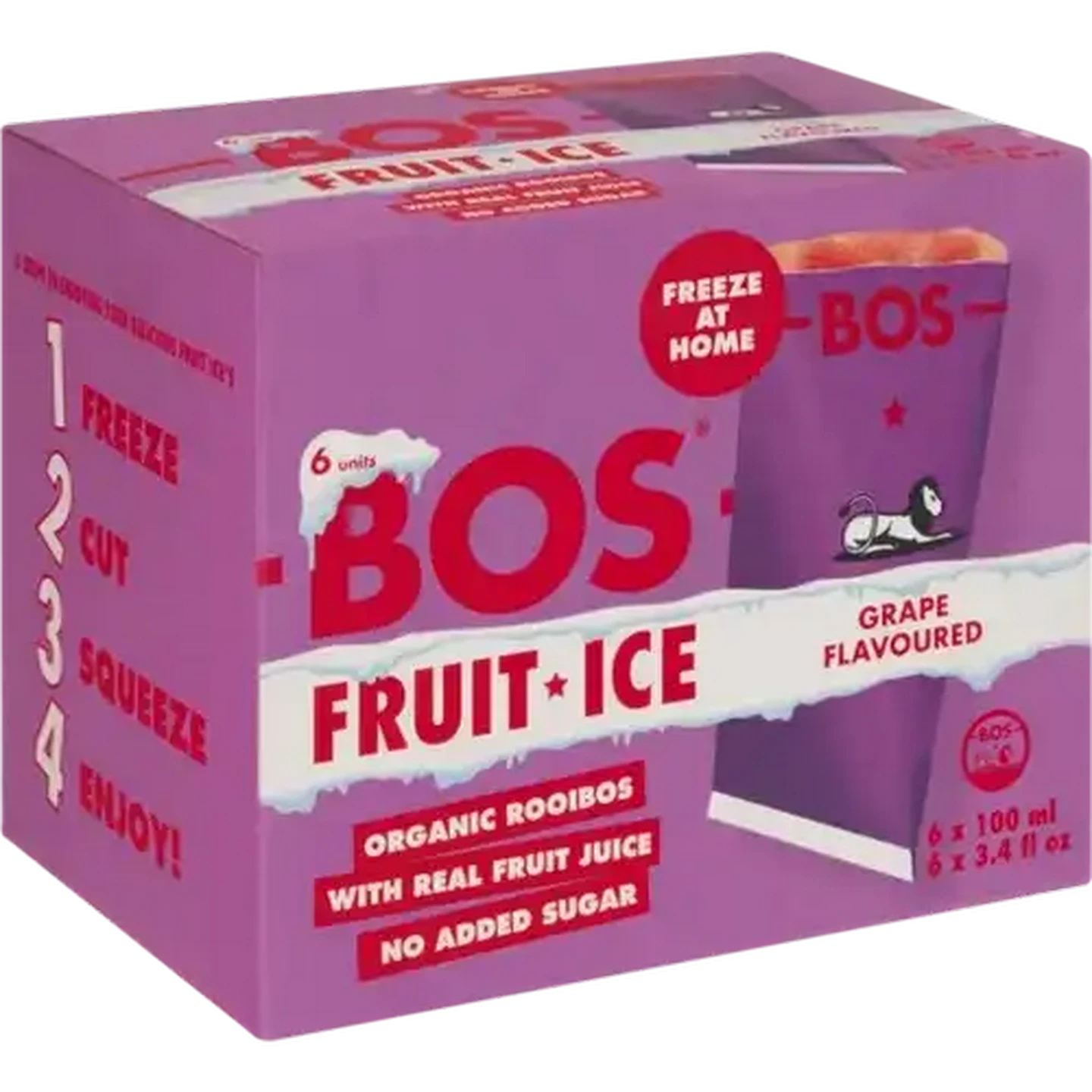 Image of BOS Grape Flavoured Fruit Ice 6 x 100ml