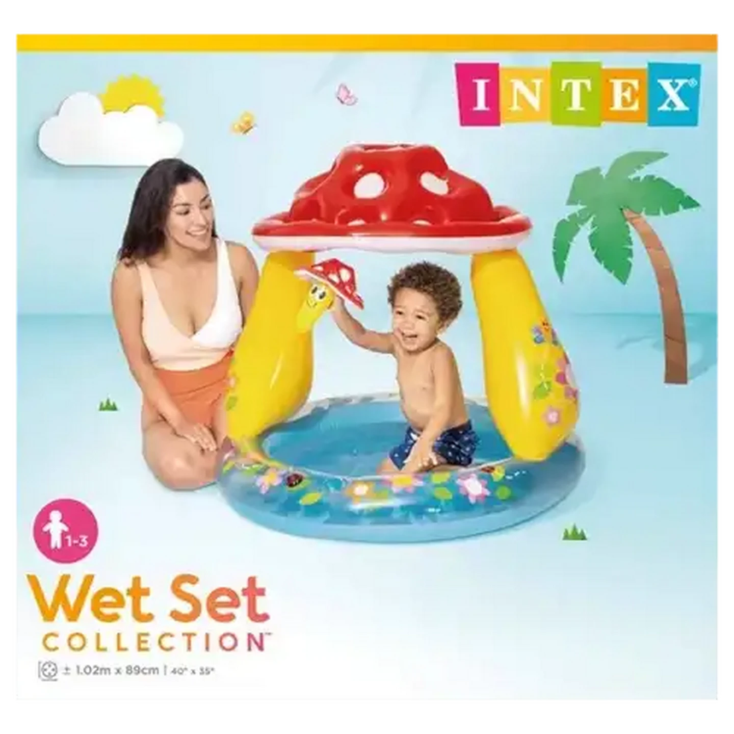 Image of Intex Inflatable Mushroom Baby Pool 102x89cm