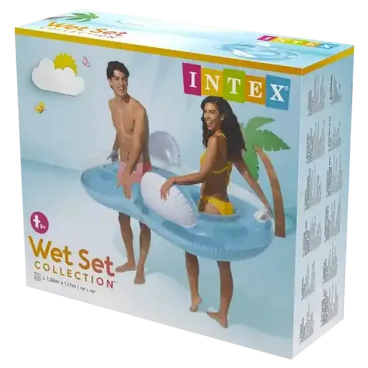 Image of Intex Inflatable Double Pillow Back Lounge 198 x 117cm