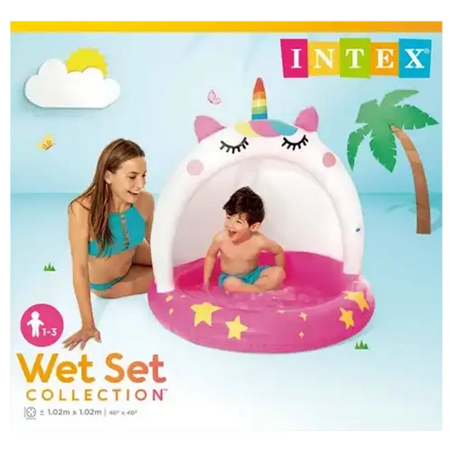 Image of Intex Inflatable Caticorn Baby Pool 102x102cm