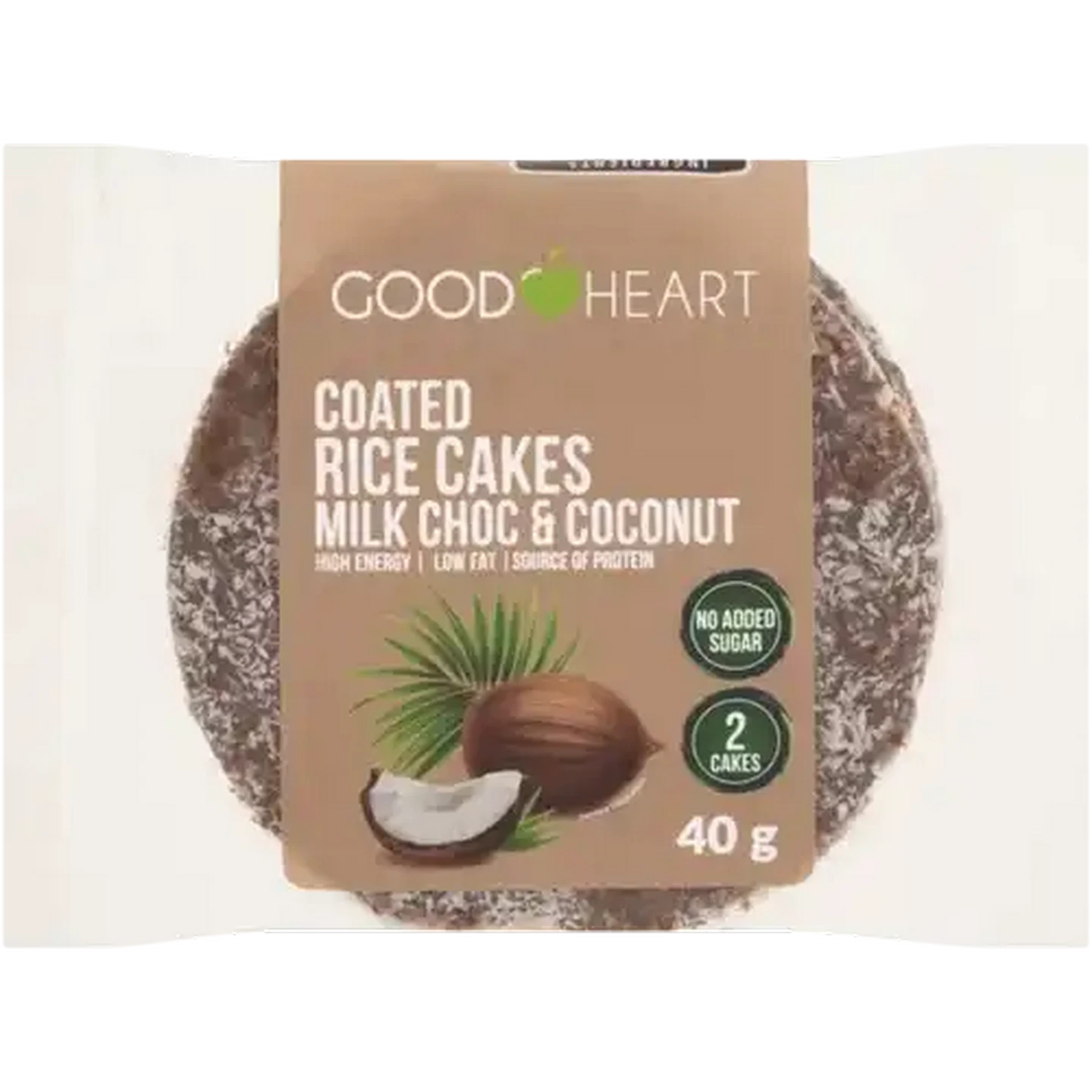 Image of Good Heart Milk Choc & Coconut Coated Rice Cakes 2 Pack