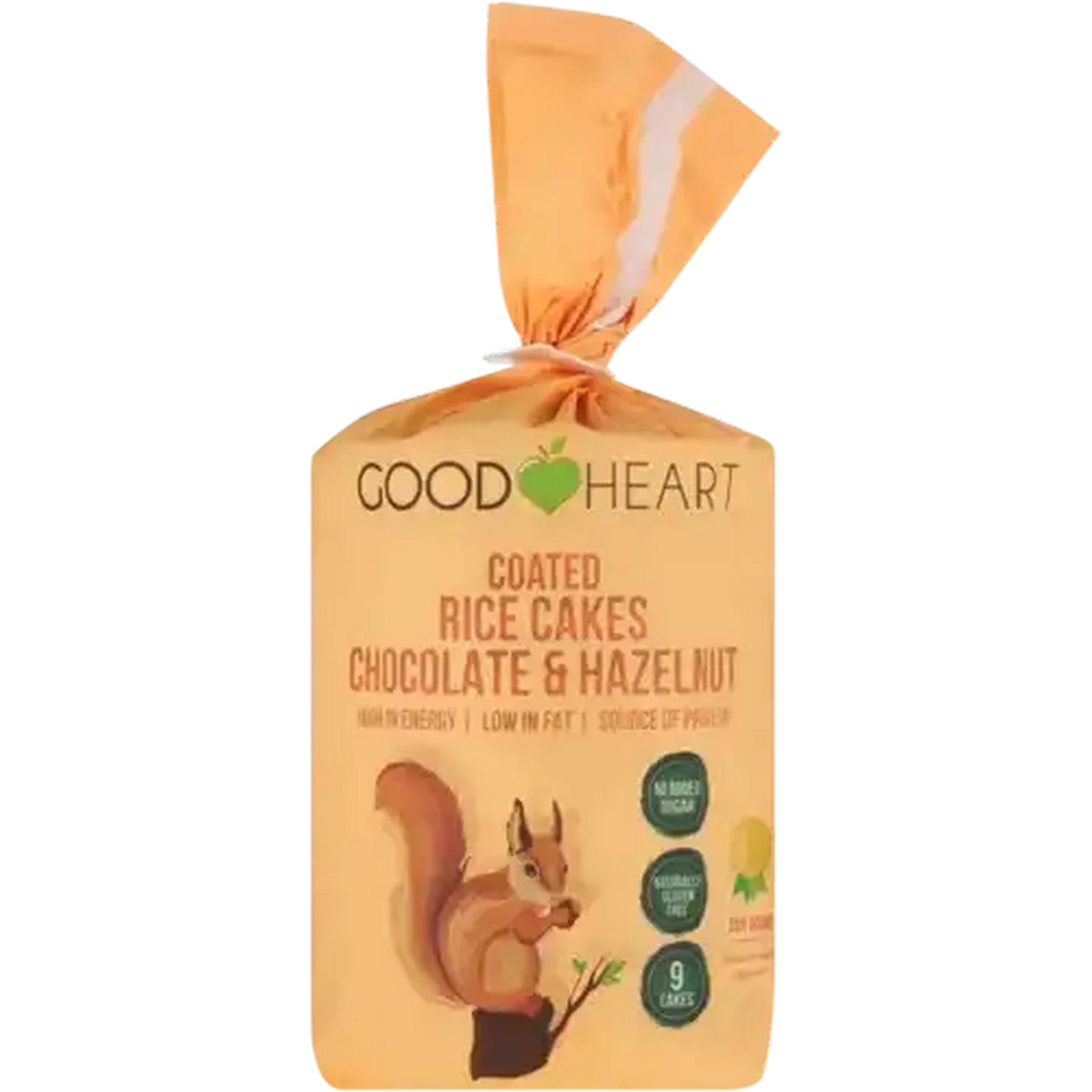 Image of Good Heart Chocolate & Hazelnut Coated Rice Cakes 180g