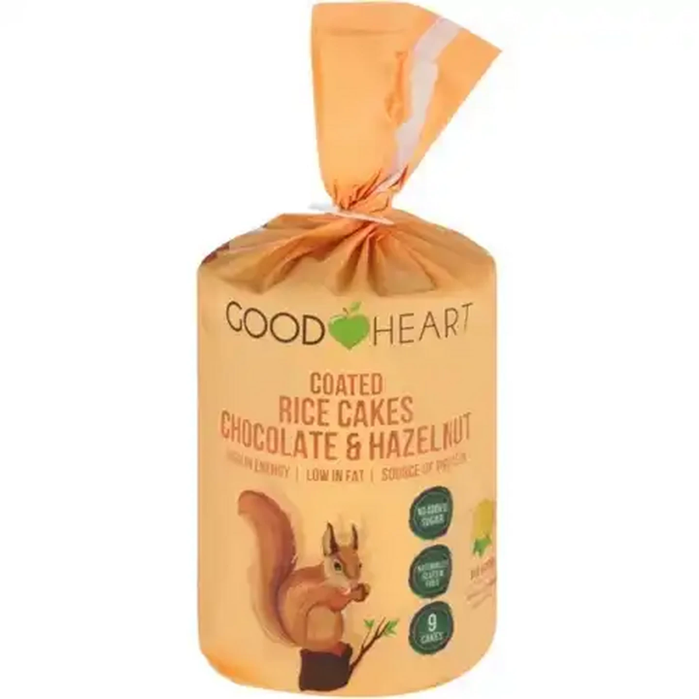 Image of Good Heart Chocolate & Hazelnut Coated Rice Cakes 180g