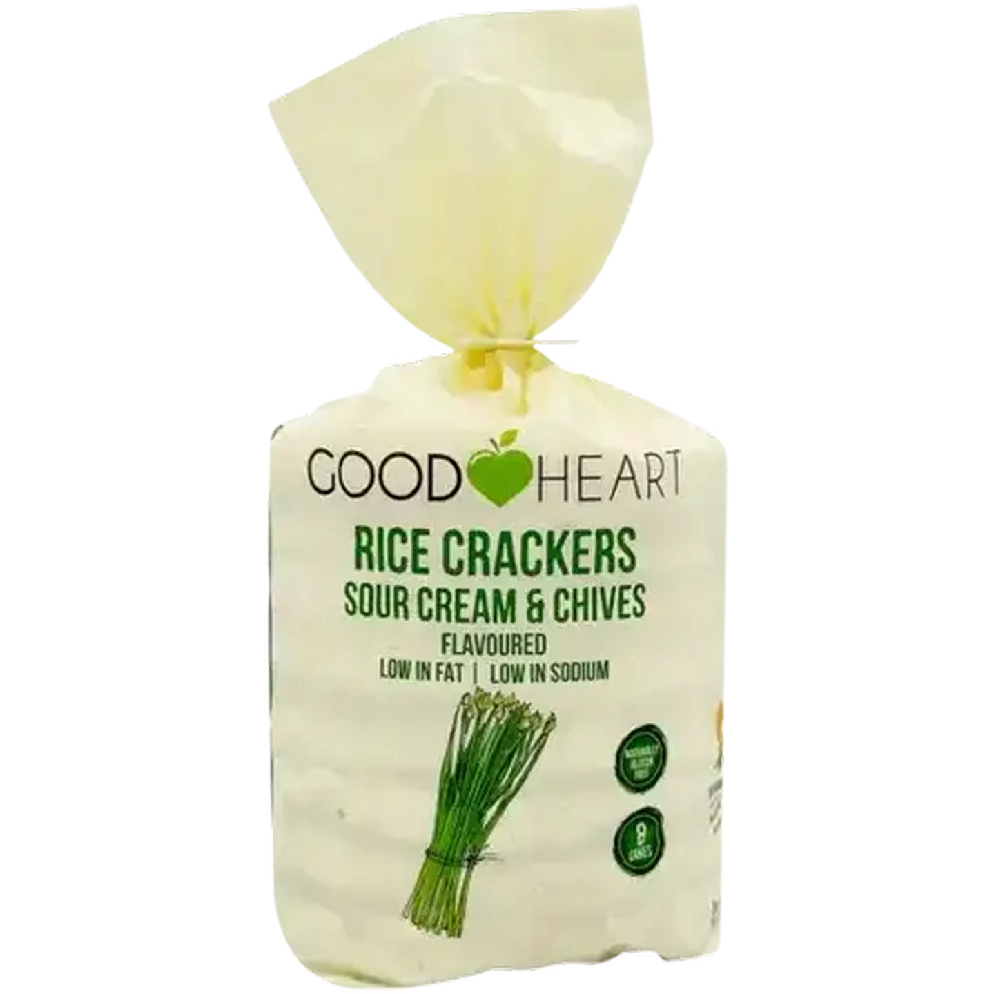 Image of Good Heart Sour Cream & Chives Flavoured Rice Crackers 8 Pack