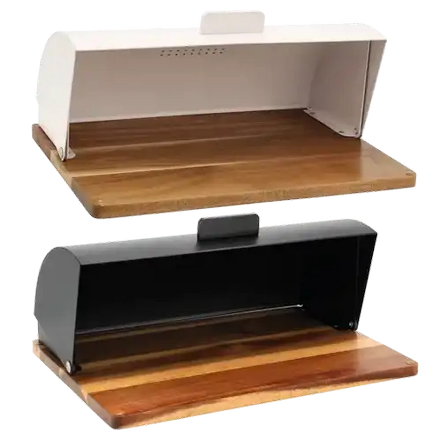 Image of Iron & Wood Bread Bin (Colour May Vary)