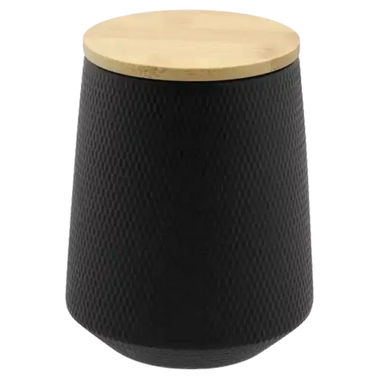Image of Black Medium Ceramic with Lid Canister 11x13cm