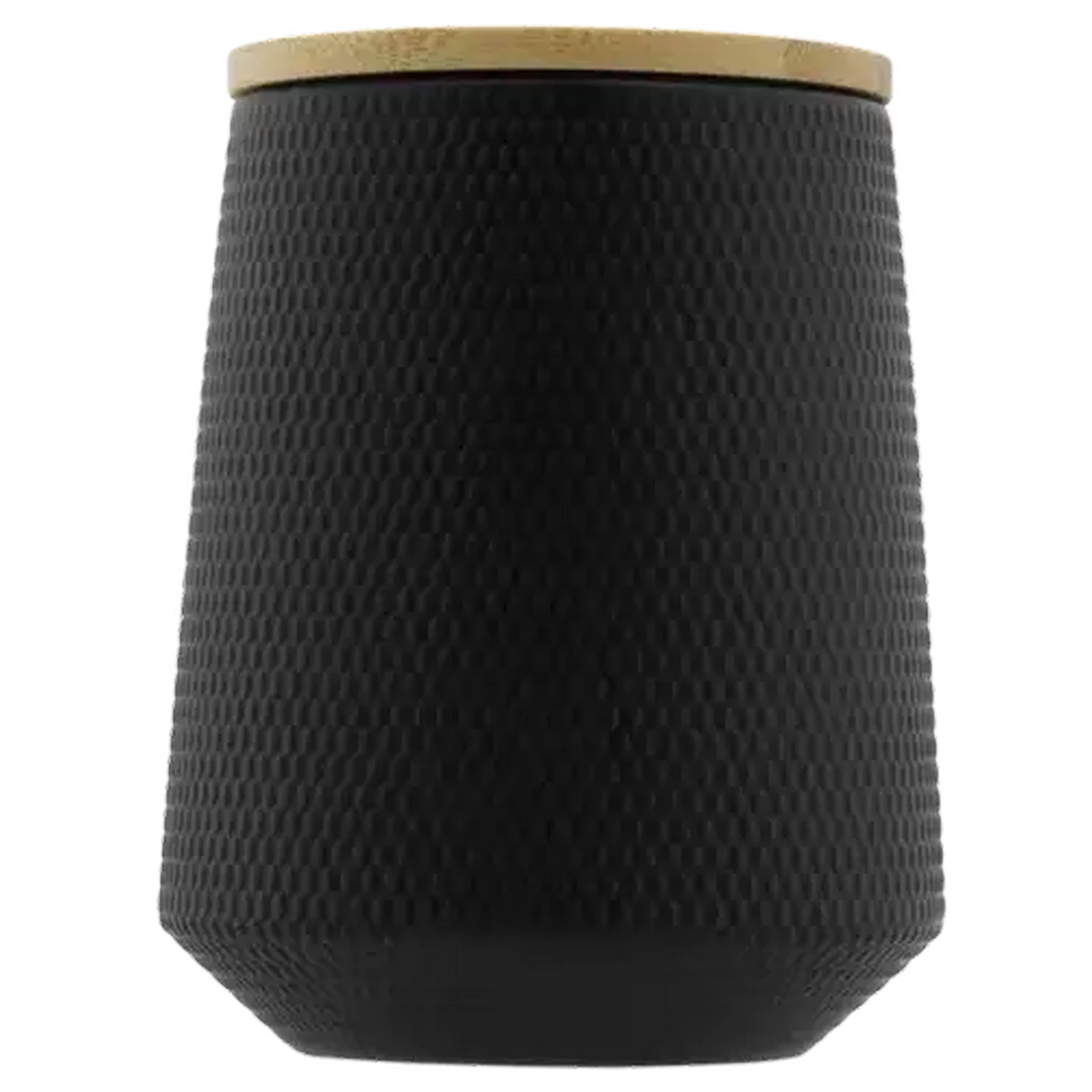 Image of Black Medium Ceramic with Lid Canister 11x13cm