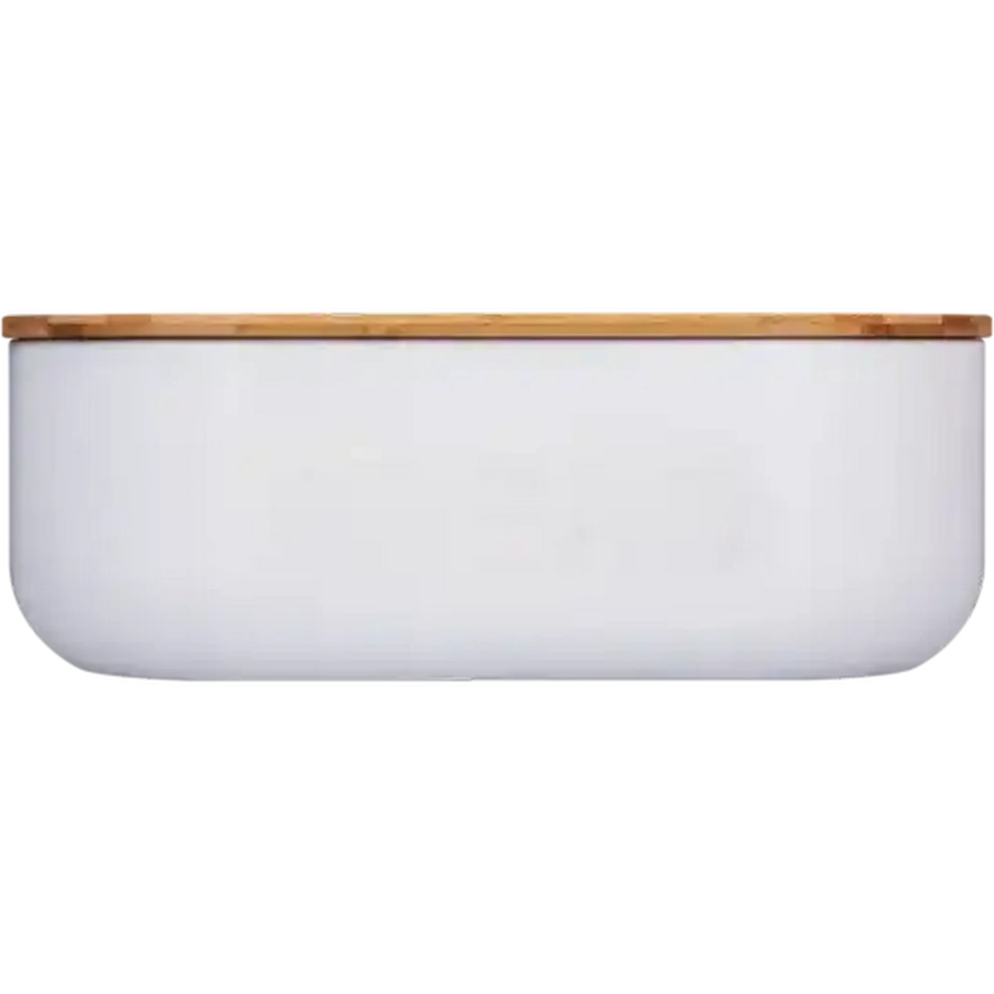 Image of Embossed White Bread Tin with Bamboo Lid