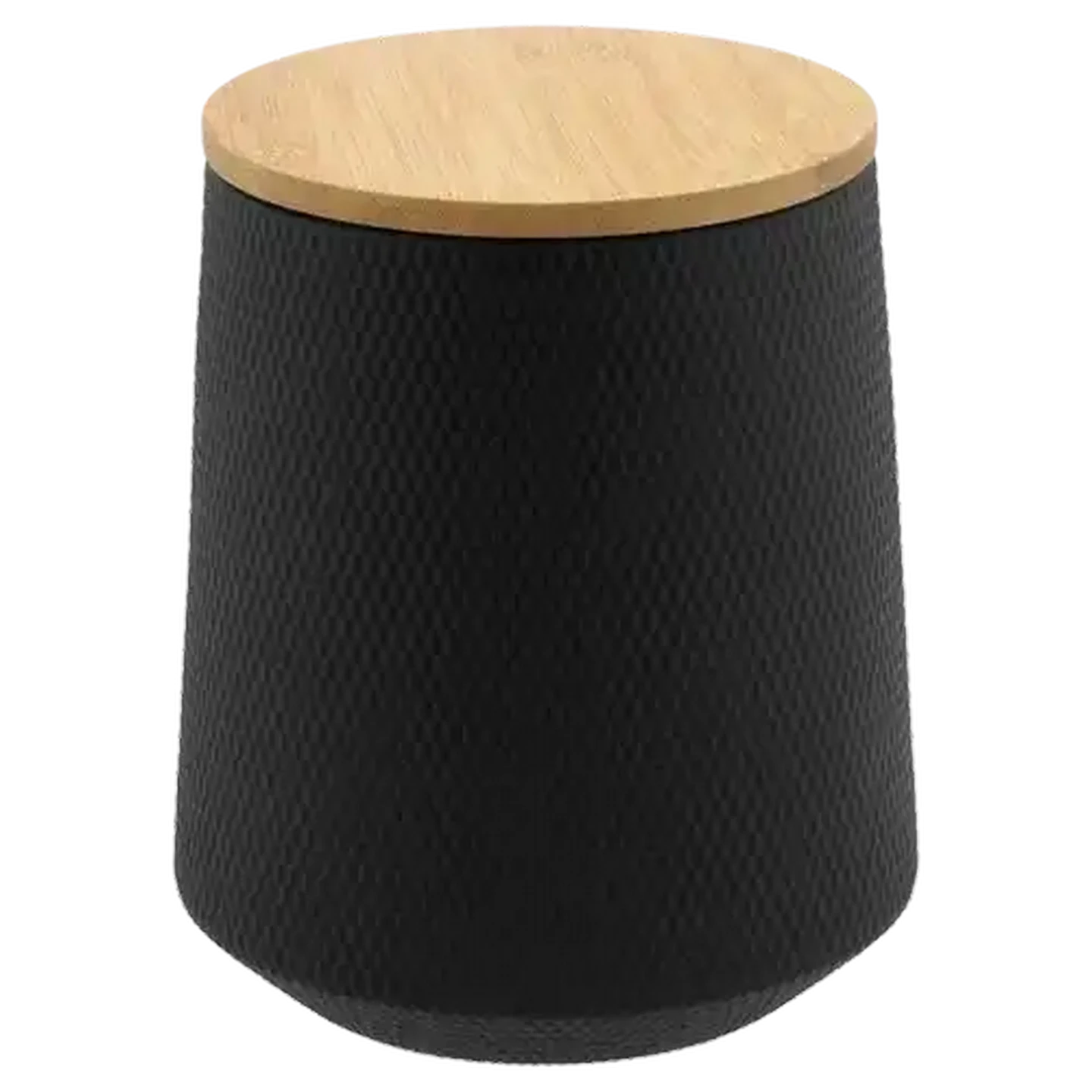 Image of Black Large Ceramic with Lid Canister 13x15cm