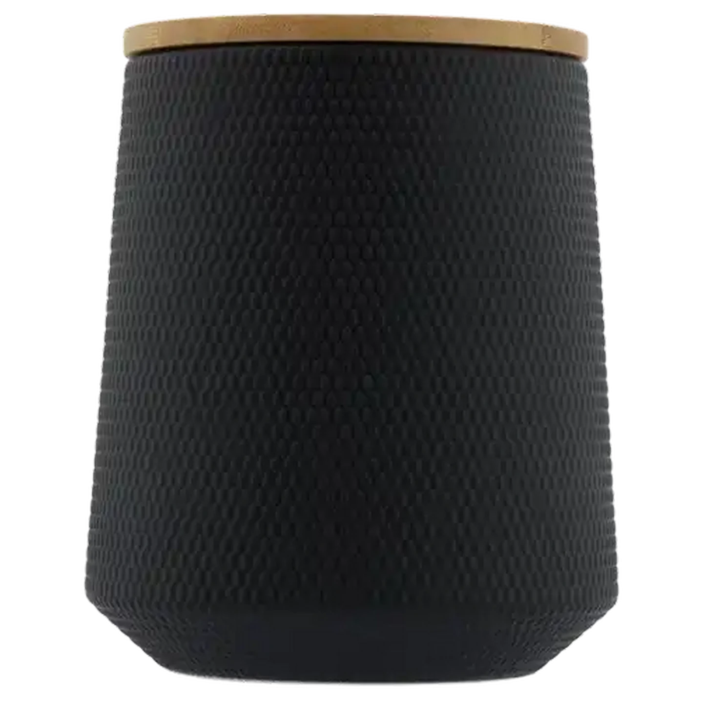 Image of Black Large Ceramic with Lid Canister 13x15cm