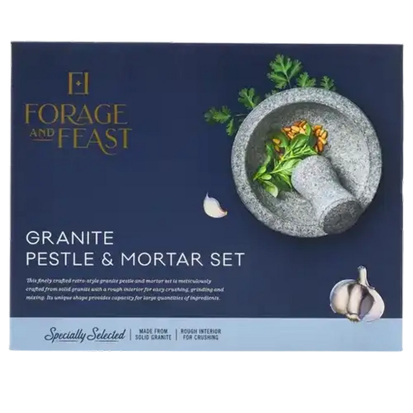 Image of Forage And Feast Granite Pestle & Mortar Set 20 x 9cm