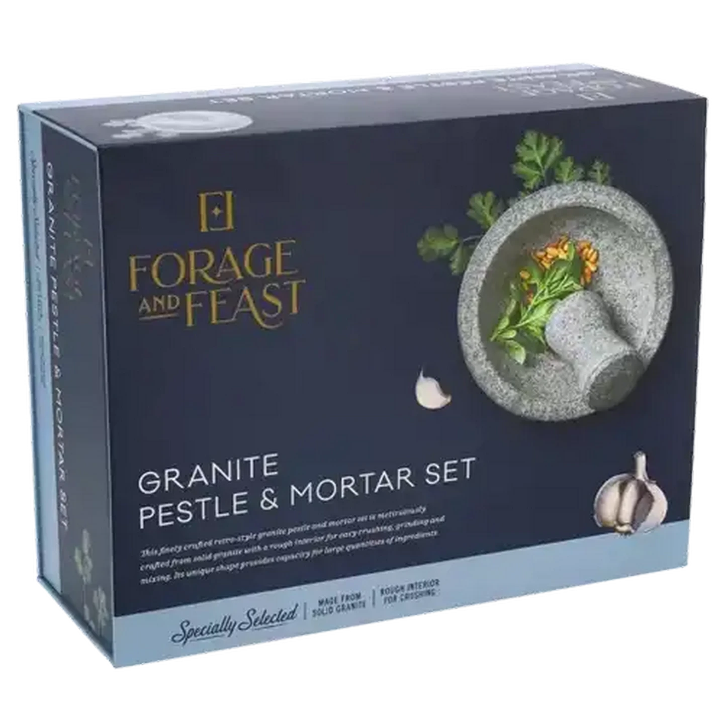 Image of Forage And Feast Granite Pestle & Mortar Set 20 x 9cm
