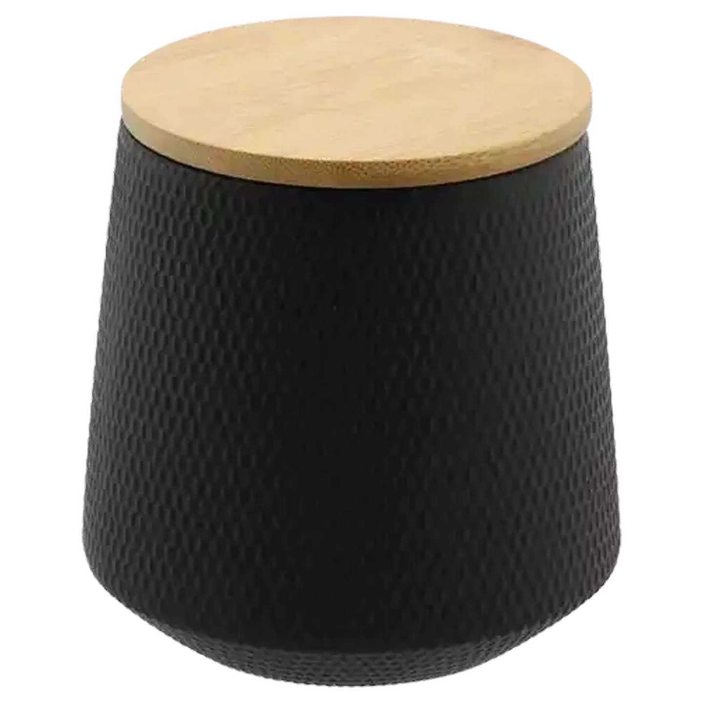 Image of Black Small Ceramic with Lid Canister 11x10cm