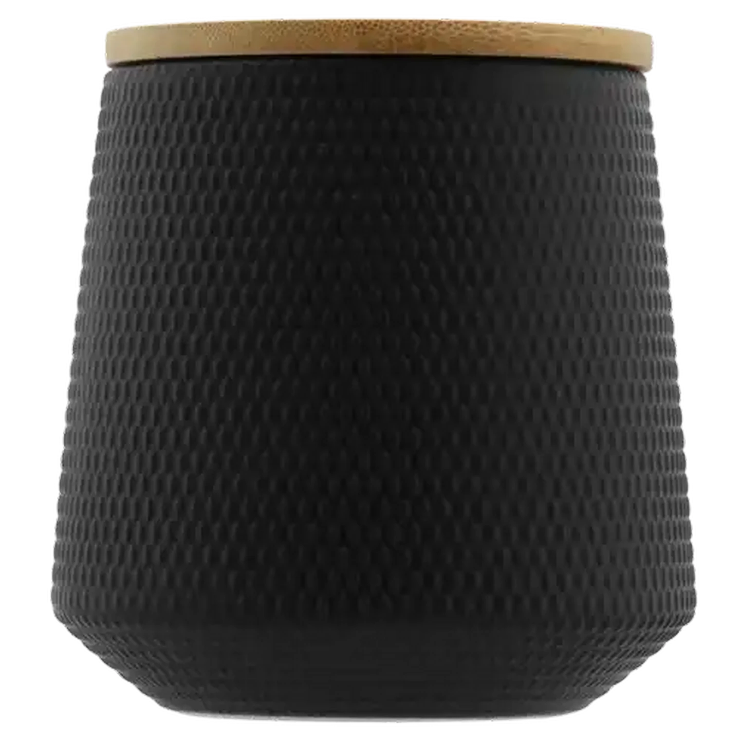 Image of Black Small Ceramic with Lid Canister 11x10cm