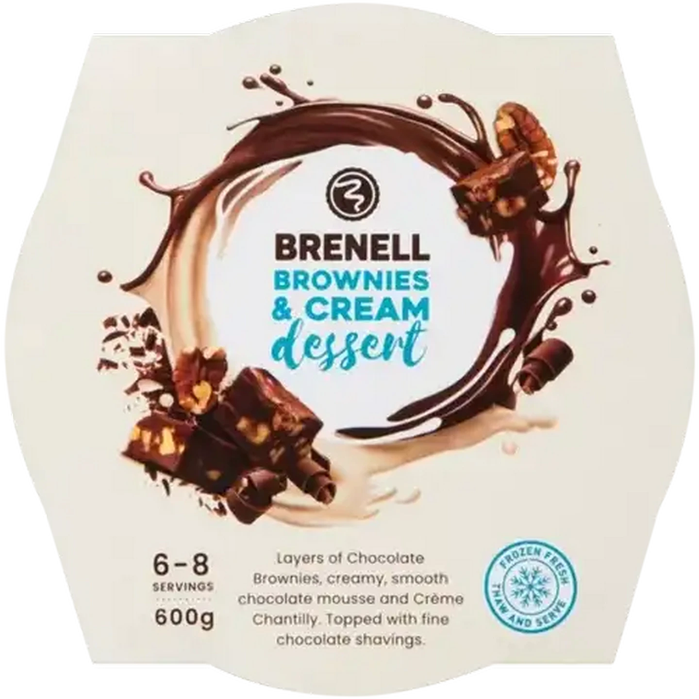 Image of Brenell Frozen Brownies & Cream Dessert 600g