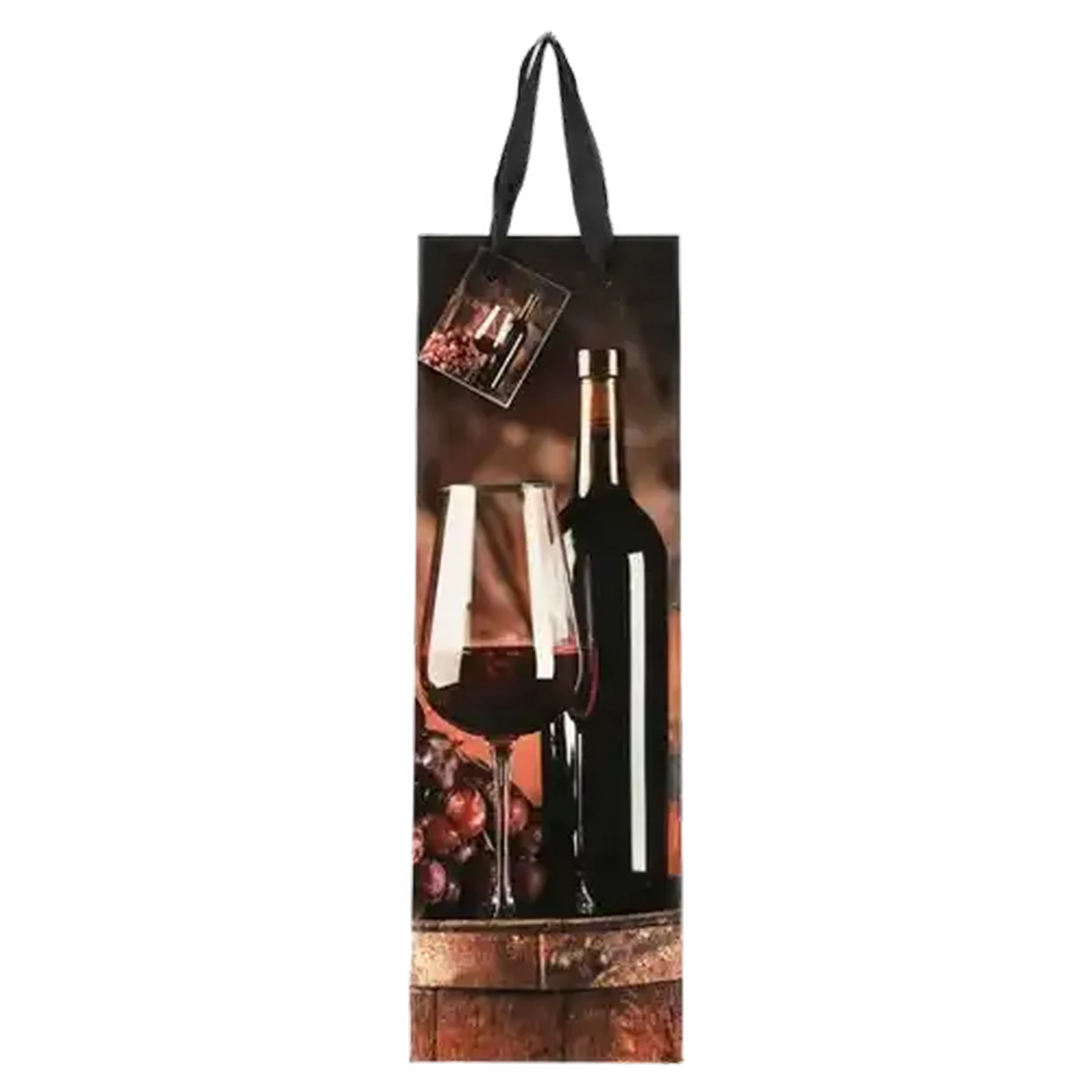 Image of Red Wine Glass Bottle-Themed Gift Bag