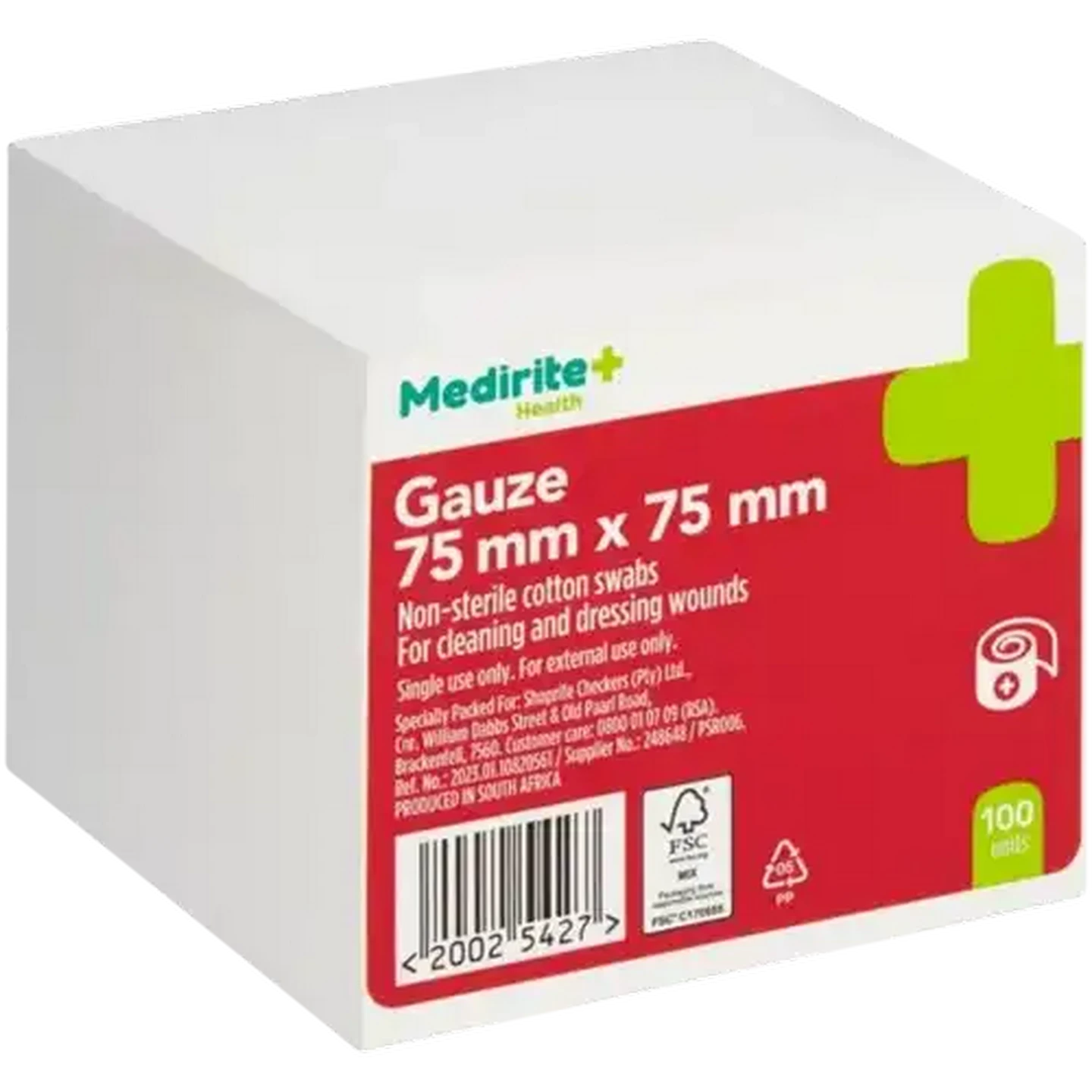 Image of Medirite Non-Sterile Gauze 100 Pack