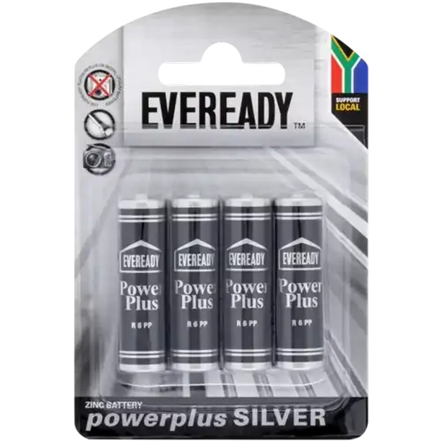 Image of Eveready Power Plus Silver AA Zinc Batteries 4-Pack