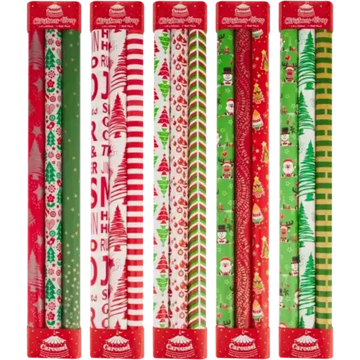 Image of Carousel Christmas Wrapping Paper 3-Pack (Design May Vary)