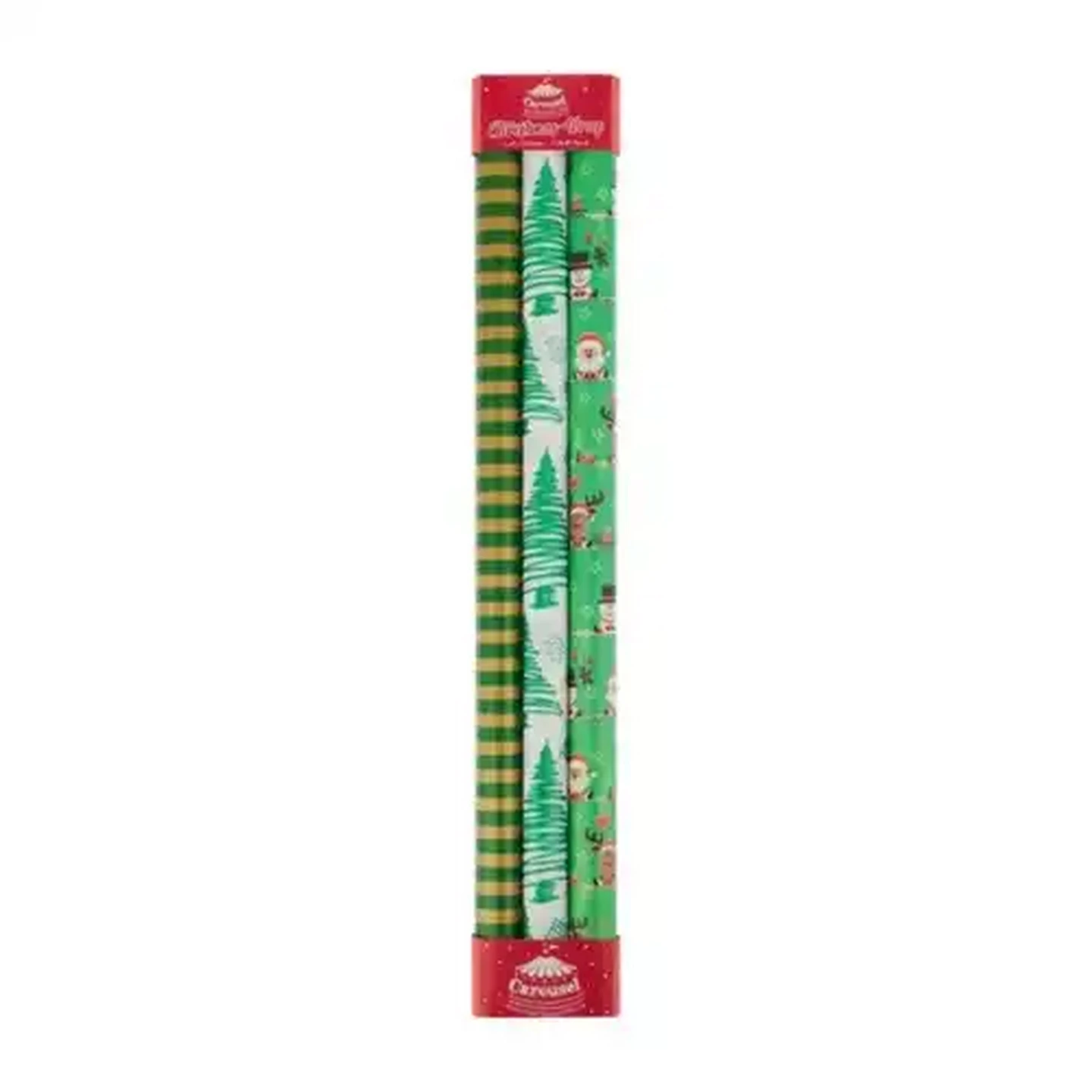 Image of Carousel Christmas Wrapping Paper 3-Pack (Design May Vary)