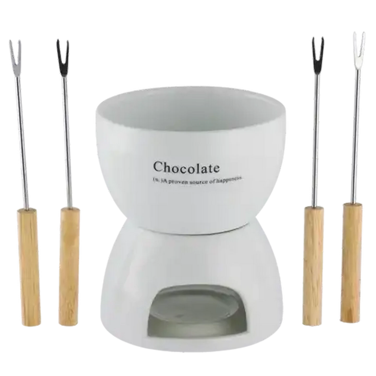 Image of Chocolate Porcelain Fondue Set 6 Piece