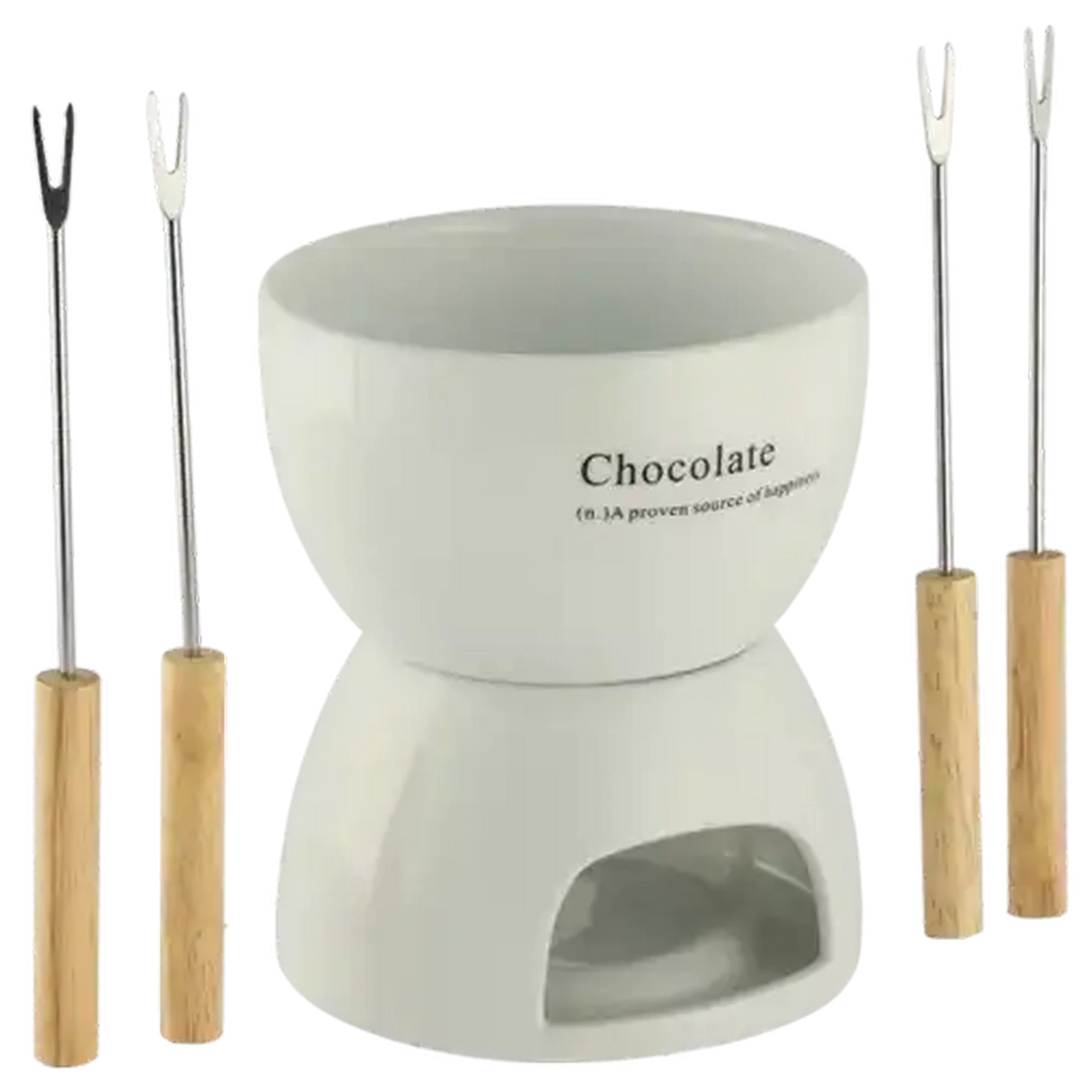 Image of Chocolate Porcelain Fondue Set 6 Piece