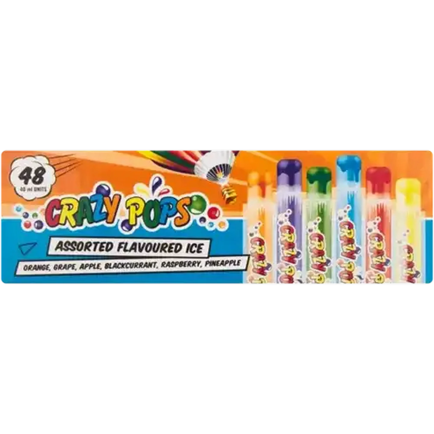 Checkers Sixty60 | Crazy Pops Assorted Flavoured Ice Pops 48 x 40ml