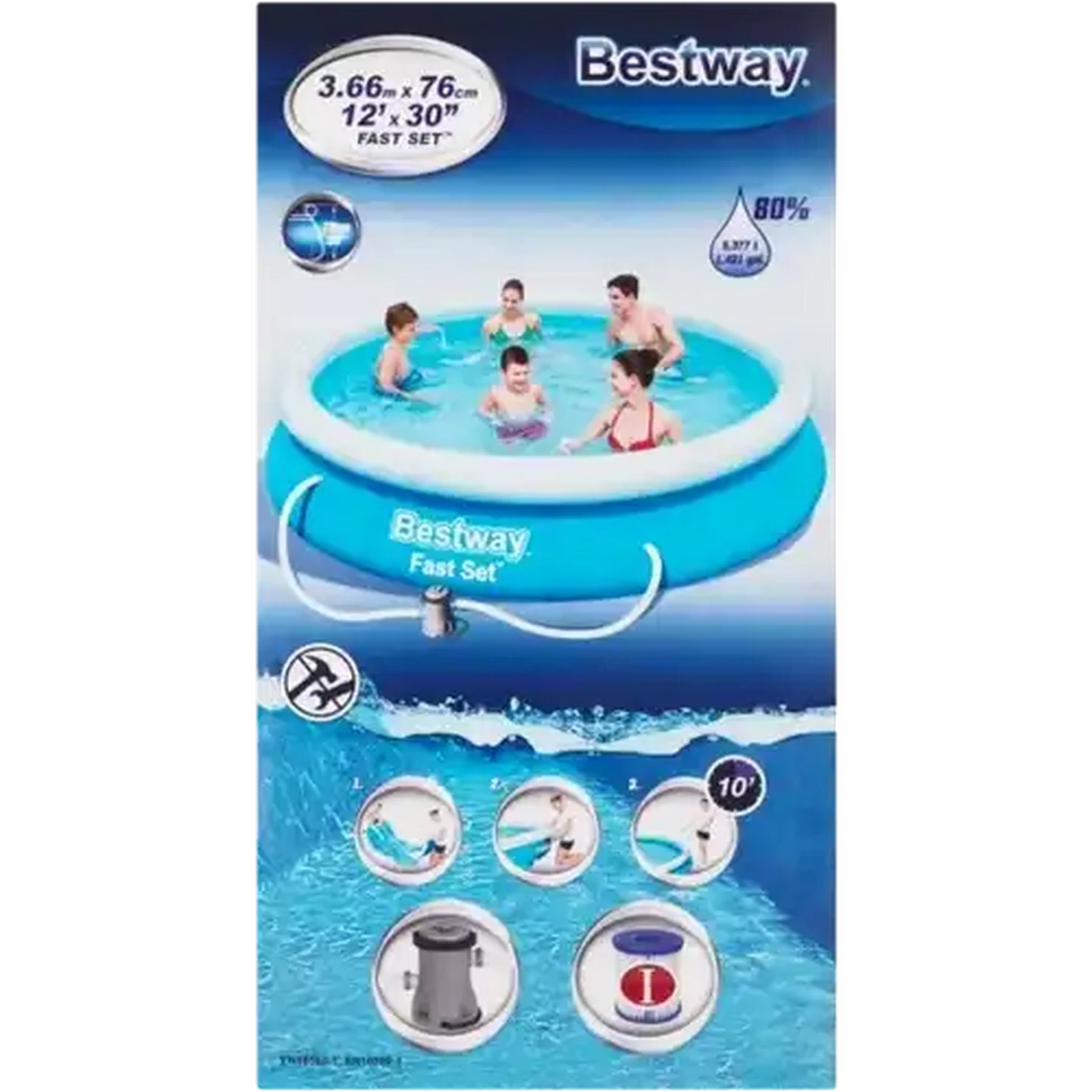 Image of Bestway Fast Set Blue Pool 3.66m x 76cm