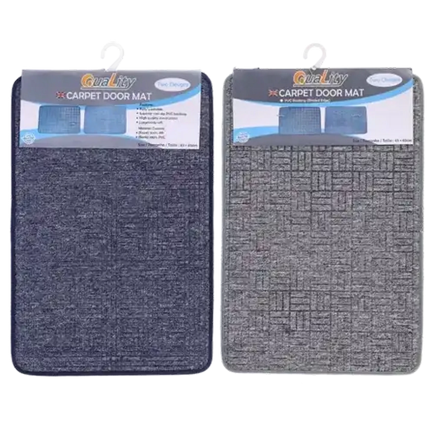 Image of Quality PVC Backing Carpet Door Mat  43 x 65cm (Design May Vary)