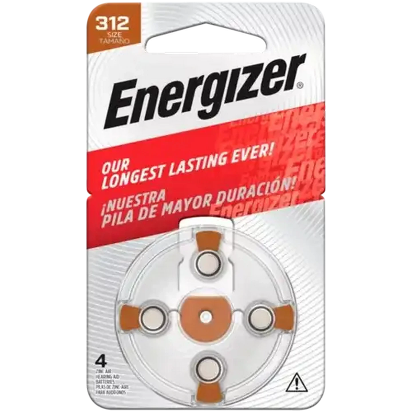 Image of Energizer Zinc-Air Size 312 EZ Turn & Lock Hearing Aid Batteries 4-Pack