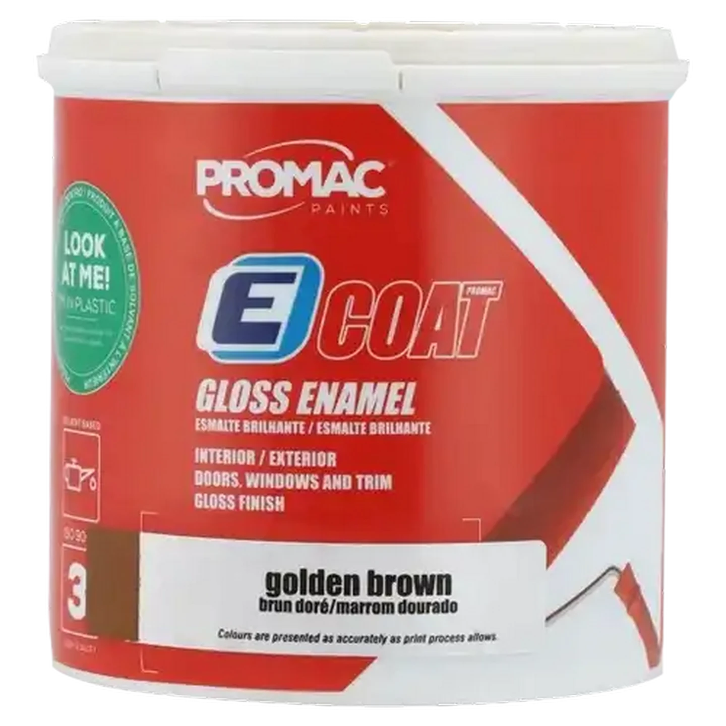 Image of Promac Paints ECoat Gloss Enamel Golden Brown Paint 1L